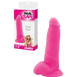 Dildo Fallo realistico Vaginale con testicoli  ventosa in silicone squad Pink 7,5