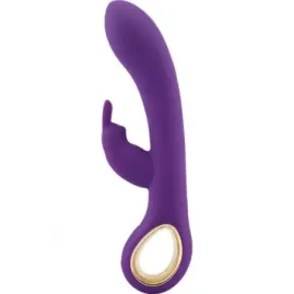 Vibratore rabbit stimolatore vaginale doppio clitoride impermeabile ricaricabile viola